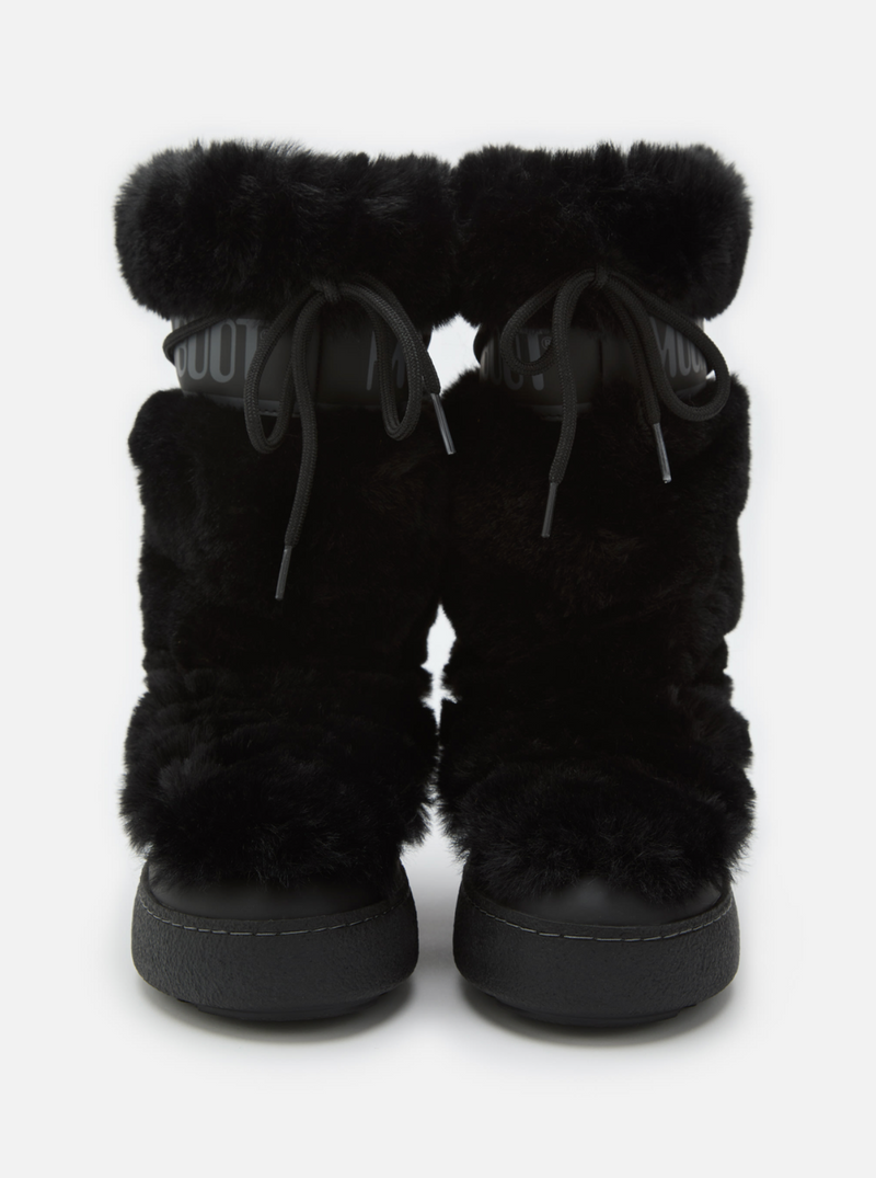 LTRACK BLACK FAUX-FUR HIGH BOOTS