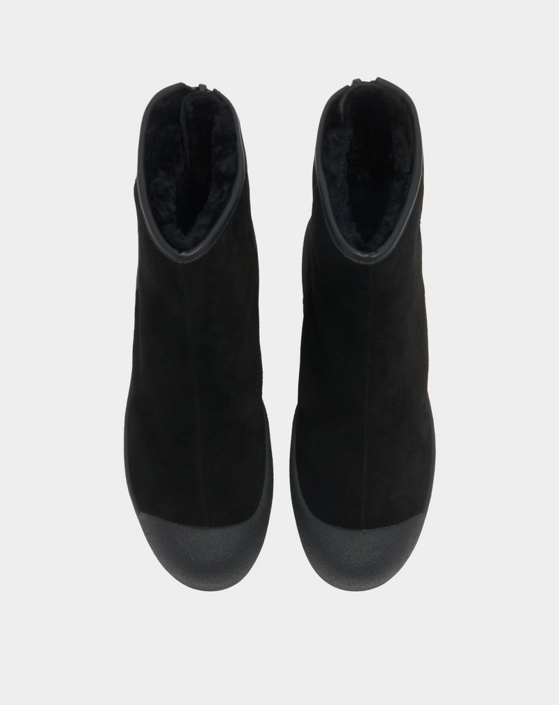 Bally Curling Bootie in Black Suede