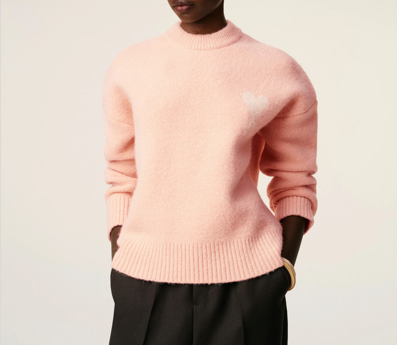 PINK ALPACA AMI DE COEUR CREWNECK SWEATER