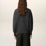 GREY WOOL AMI DE COEUR FUNNEL NECK SWEATER