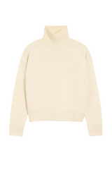 WHITE WOOL AMI DE COEUR FUNNEL NECK SWEATER