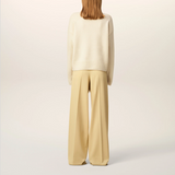 WHITE WOOL AMI DE COEUR FUNNEL NECK SWEATER