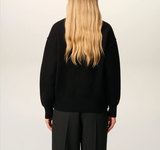 BLACK WOOL AMI DE COEUR FUNNEL NECK SWEATER