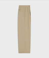 PLEATED TROUSERS IN COTTON AND WOOL GABARDINE