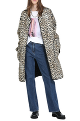 LONG LEOPARD-PRINT DOUBLE-FACED PARKA