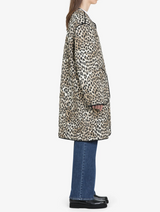 LONG LEOPARD-PRINT DOUBLE-FACED PARKA