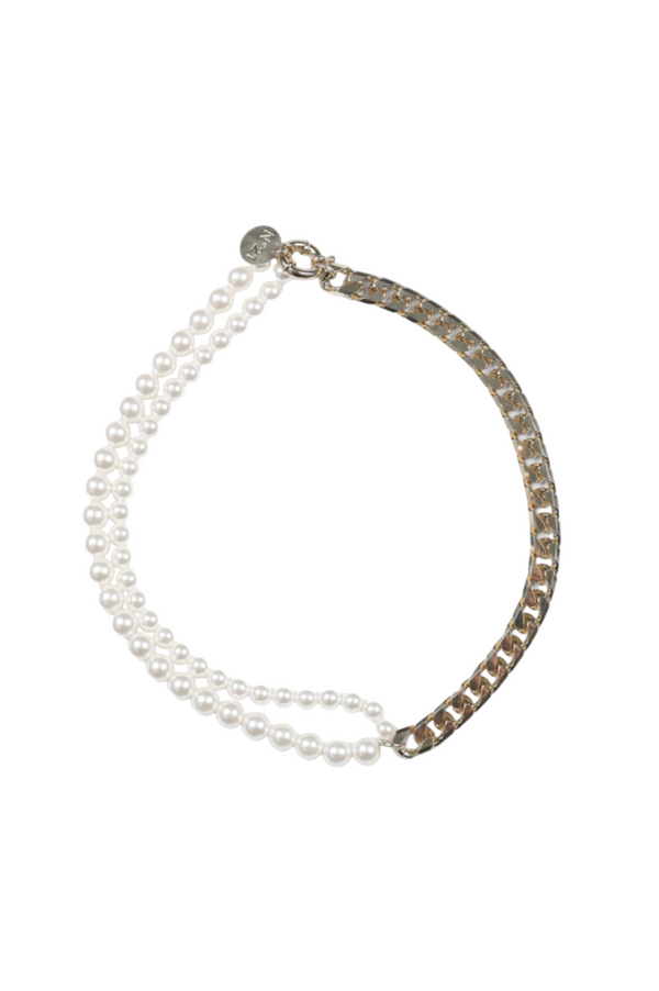 NECKLACE WITH CHAIN AND PEARLS