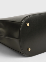 Belted leather bucket bag bark