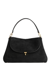 T-lock suede satchel black