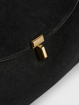T-lock suede satchel black