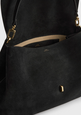 T-lock suede satchel black