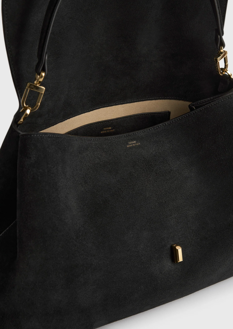 T-lock suede satchel black