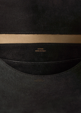 T-lock suede satchel black