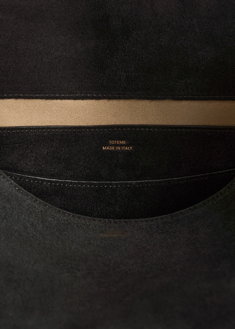 T-lock suede satchel black