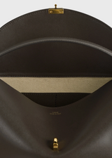 T-lock leather top handle bark