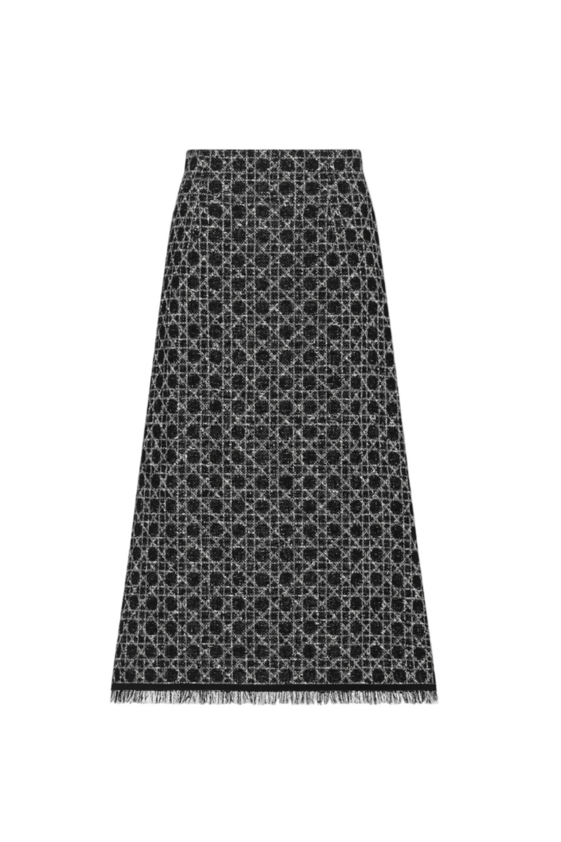 Mid-Length Macrocannage Flared Skirt