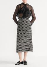 Mid-Length Macrocannage Flared Skirt