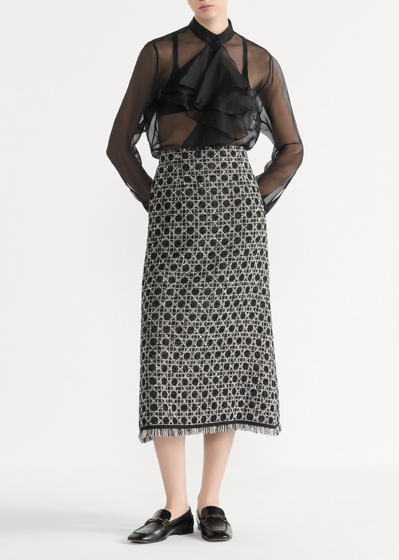 Mid-Length Macrocannage Flared Skirt