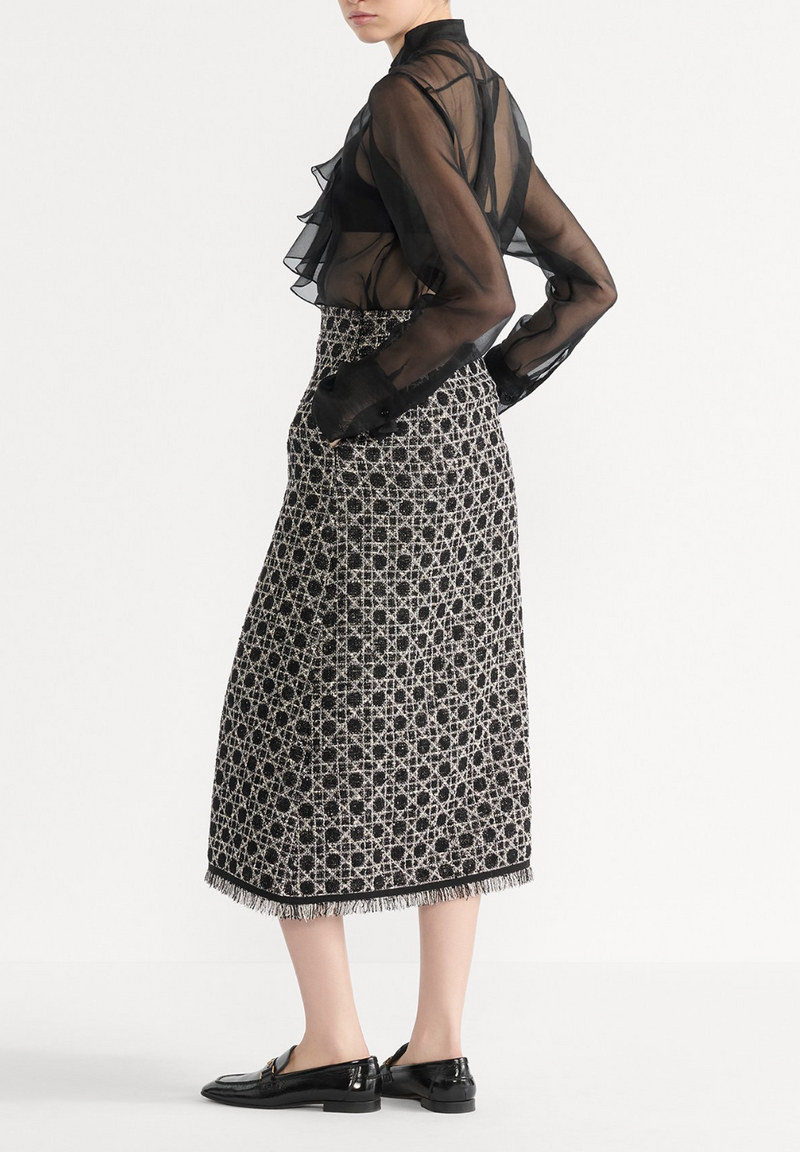 Mid-Length Macrocannage Flared Skirt