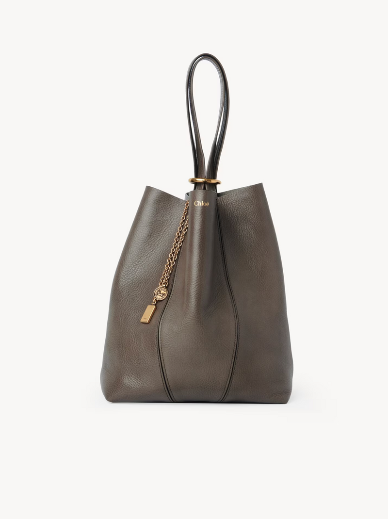 CHLOÉ SPIN TOTE BAG IN GRAINED LEATHER