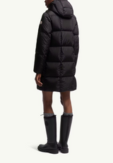 Litte Square-Quilted Hooded Long Down Jacket