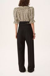HIGH-RISE TAILORED PANTS IN WOOL GRAIN DE POUDRE