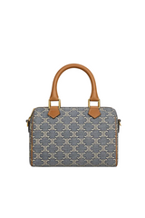 SMALL BOSTON IN TRIOMPHE JACQUARD AND CALFSKIN
