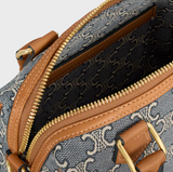 SMALL BOSTON IN TRIOMPHE JACQUARD AND CALFSKIN