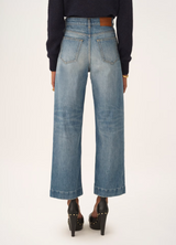 HIGH-RISE CROPPED JEANS IN DENIM