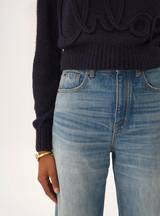HIGH-RISE CROPPED JEANS IN DENIM