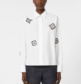 Embroidered poplin shirt