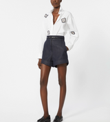 Embroidered poplin shirt