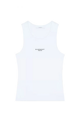 Slim fit tank top in cotton with Givenchy Paris print