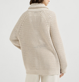 Cotton feather yarn net cardigan