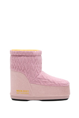 MOON BOOT X GUEST IN RESIDENCE ICON LOW NO LACE ROSE KNIT BOOTS