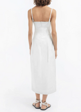 Bustier Midi Dress in Cotton Sateen