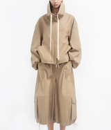 Rolled Collar Jacket in Cotton Twill