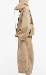 Rolled Collar Jacket in Cotton Twill