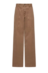 Leather Logo Cotton Trousers
