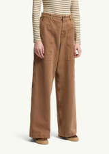 Leather Logo Cotton Trousers