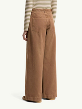 Leather Logo Cotton Trousers