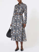 Printed silk shirt dres