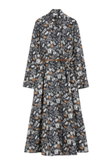 Printed silk shirt dres