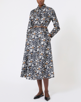 Printed silk shirt dres