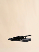 Black leather Trunkaroo pointed toe slingback