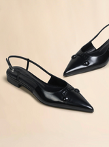 Black leather Trunkaroo pointed toe slingback