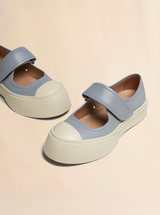 Grey leather Mary Jane sneaker