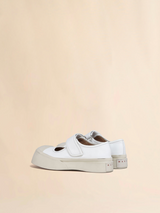 White nappa leather Mary Jane sneaker