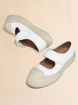White nappa leather Mary Jane sneaker