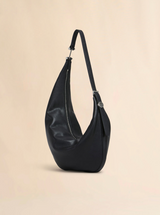 Black leather Dot small hobo bag